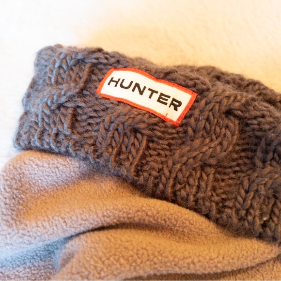 Hunter Cable Knit Welly Boot Socks Charcoal Gray ML US8-10 EU39-42 - Picture 3 of 5